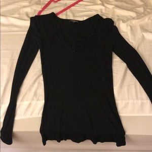lace up black top